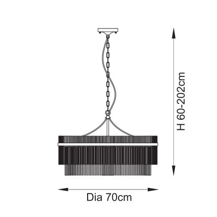 Endon 112574 - Kronleuchter mit Kette MARIETTA GRAND 7xE14/7W/230V Messing/klar