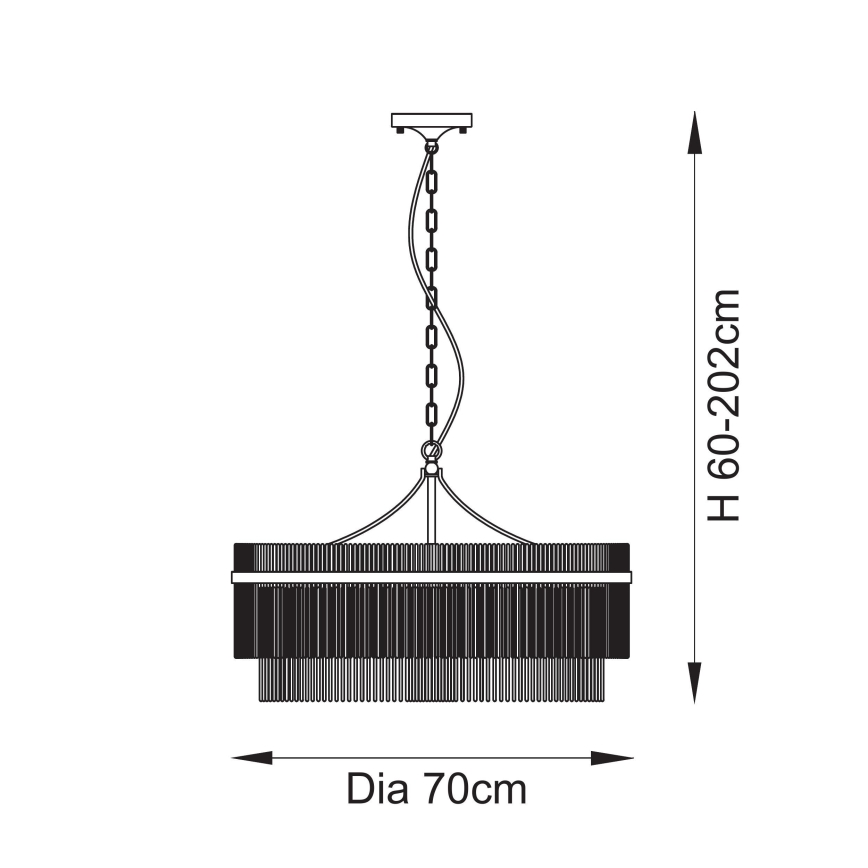 Endon 112574 - Kronleuchter mit Kette MARIETTA GRAND 7xE14/7W/230V Messing/klar