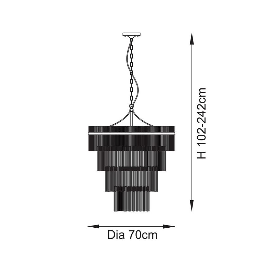 Endon 112576 - Kronleuchter an Kette MARIETTA 16xE14/6W/230V Messing/klar