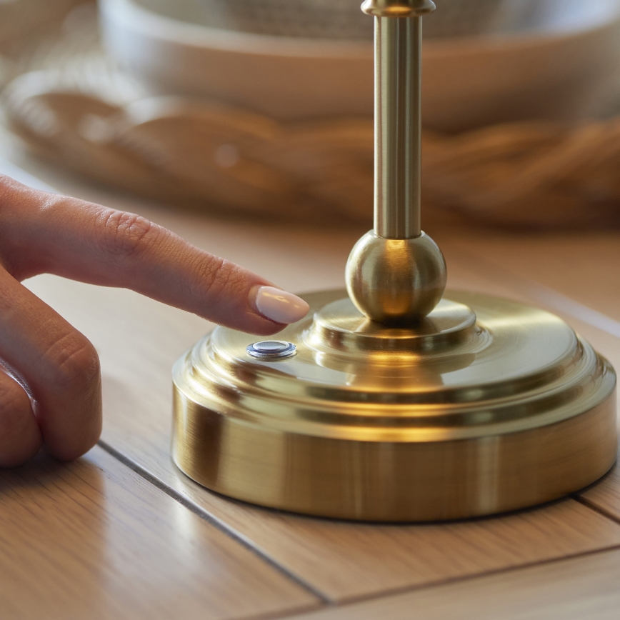 Endon 114804 - Dimm- und aufladbare LED-Tischleuchte BURLEY LED/1,5W/5V 3600 mAh Messing/rosa