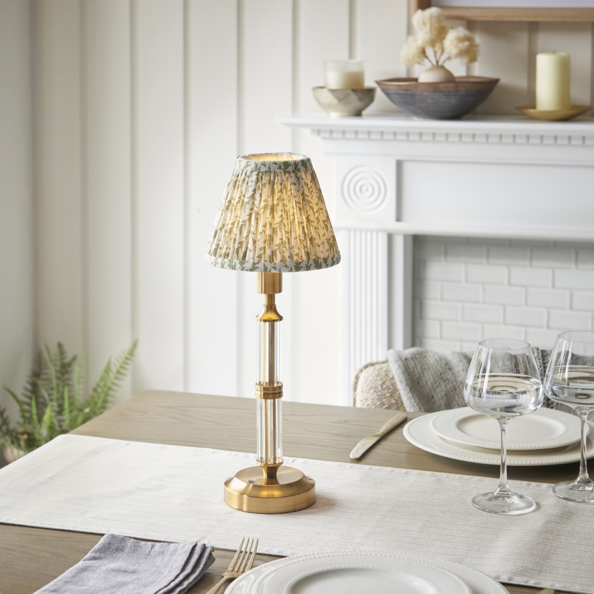 Endon 114838 - Dimmbare, aufladbare LED-Tischleuchte MORTON LED/1,5W/5V 3600 mAh Messing/grün