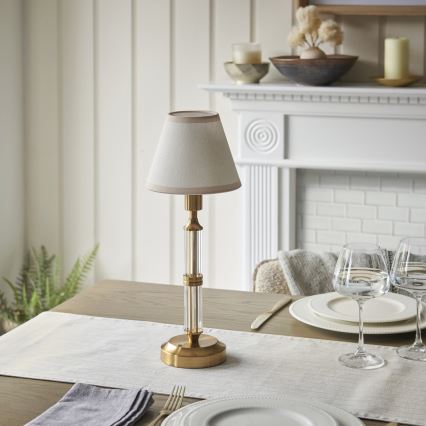 Endon 114849 - Dimmbare, aufladbare LED-Tischleuchte MORTON LED/1,5W/5V 3600 mAh Messing/beige