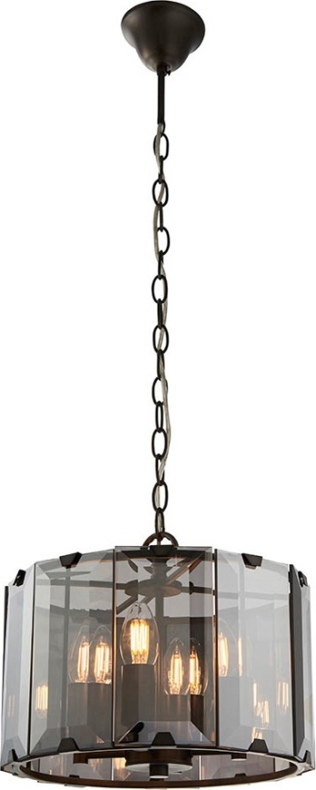 Endon 61281 - Kronleuchter an Kette CLOONEY 4xE14/40W/230V schwarz/rauchfarben