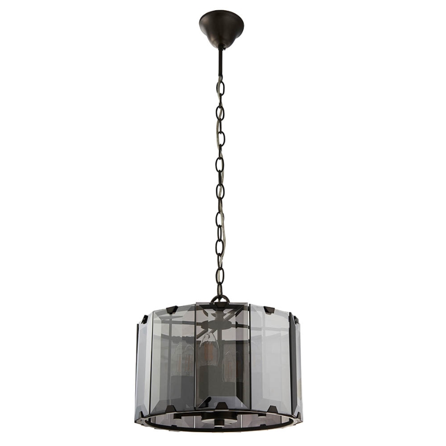 Endon 61281 - Kronleuchter an Kette CLOONEY 4xE14/40W/230V schwarz/rauchfarben