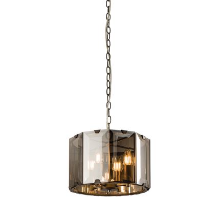 Endon 61281 - Kronleuchter an Kette CLOONEY 4xE14/40W/230V schwarz/rauchfarben