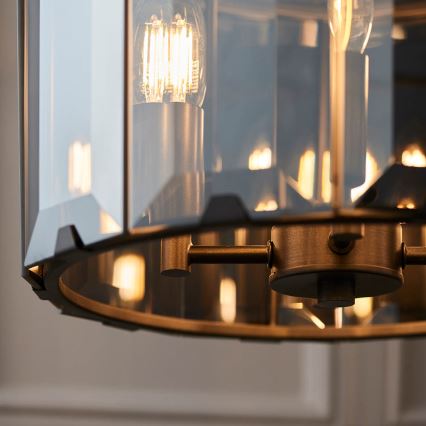 Endon 61281 - Kronleuchter an Kette CLOONEY 4xE14/40W/230V schwarz/rauchfarben