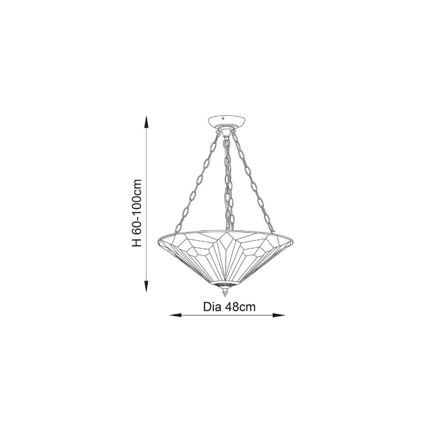 Endon 63936 - Hängeleuchte an Kette ASTORIA 3xE27/60W/230V d 48 cm