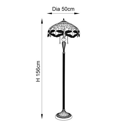 Endon 64069 - Stehleuchte LIBELLE 2xE27/60W/230V d 50 cm