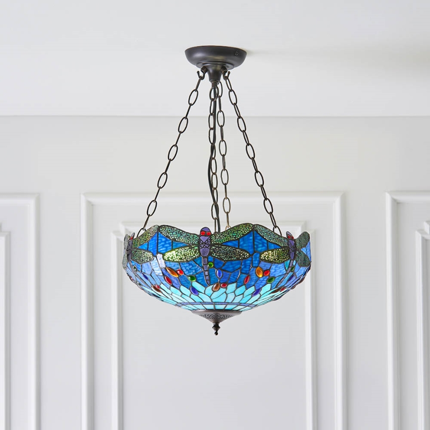 Endon 64075 - Kronleuchter mit Kette DRAGONFLY 3xE27/60W/230V, Ø 41 cm