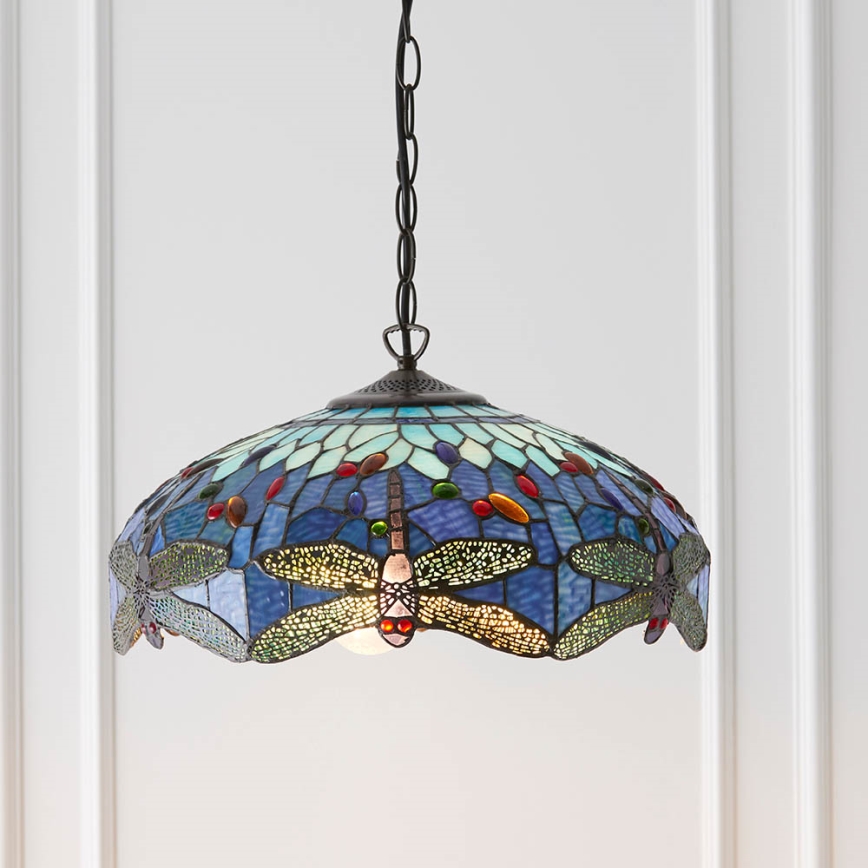 Endon 64080 - Kronleuchter an Kette DRAGONFLY, 3x E27/60W/230V, Durchmesser 41 cm