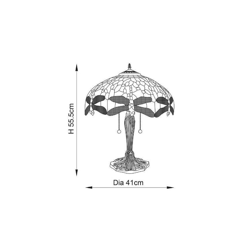Endon 64085 - Tischleuchte LIBELLE 2xE27/60W/230V d 41 cm