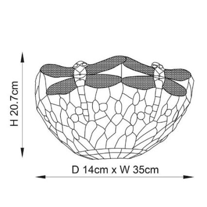Endon 64102 - Wandleuchte DRAGONFLY 1xE14/40W/230V