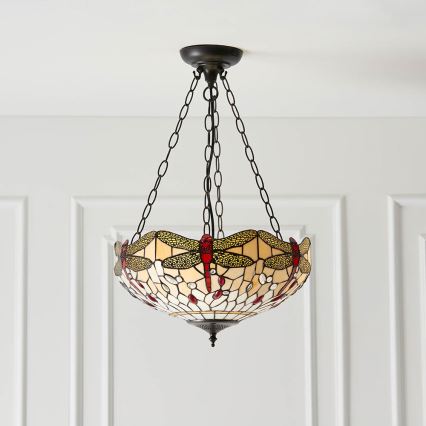 Endon 70759 - Kettenkronleuchter DRAGONFLY 3xE27/60W/230V Ø 41 cm