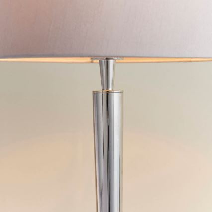 Endon 72175 - Tischlampe mit USB-Anschluss SYON 1xE14/40W/230V glänzender Chrom/Beige