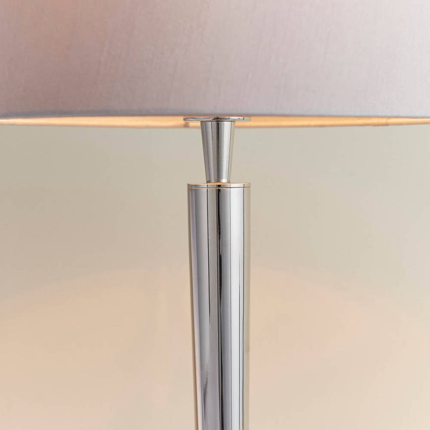 Endon 72175 - Tischlampe mit USB-Anschluss SYON 1xE14/40W/230V glänzender Chrom/Beige