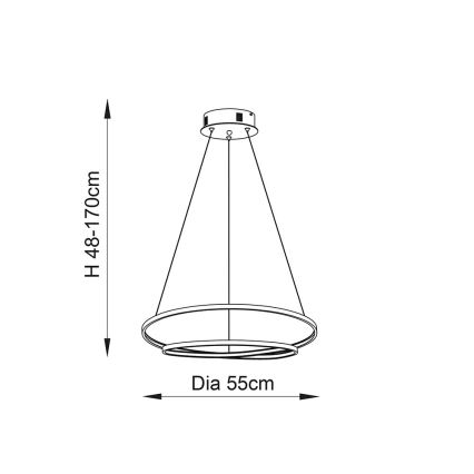 Endon 72479 - LED-Hängeleuchte SCRIBBLE LED/31,5W/230V 3000K golden