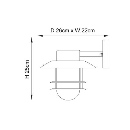 Endon 74703 - Außenwandleuchte JENSON 1xE27/40W/230V IP44 polierter Chrom