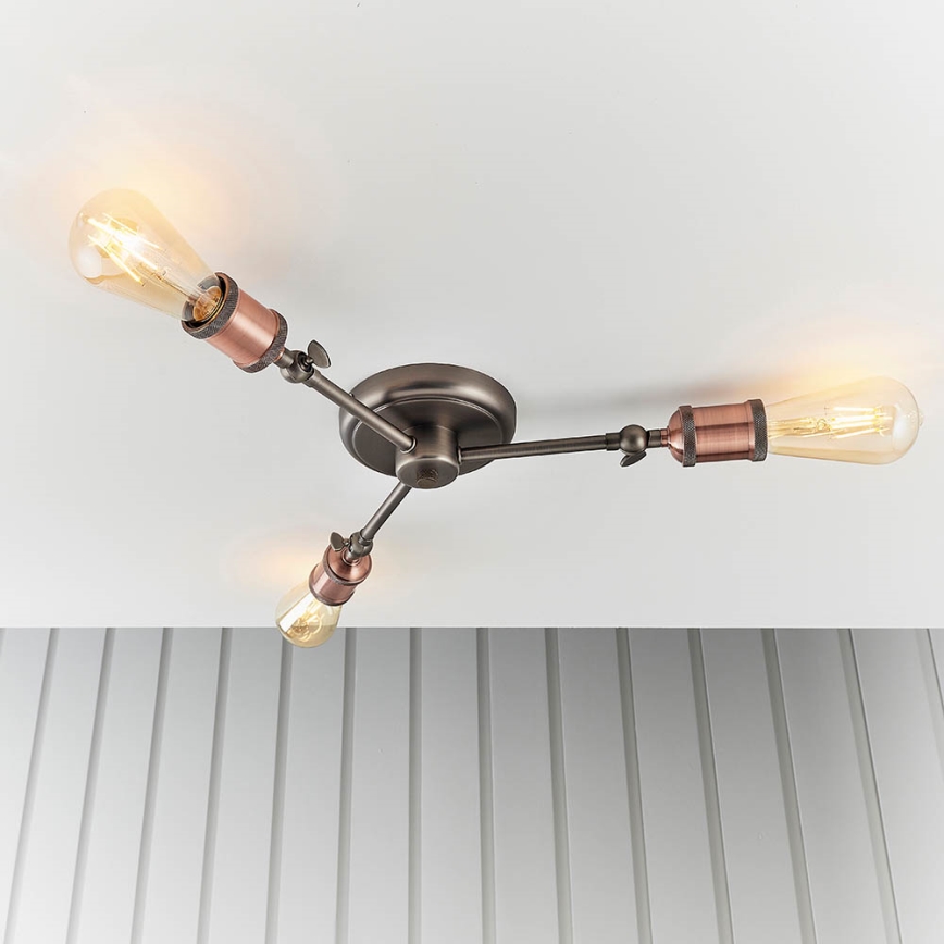 Endon 76124 - Halogen-Spotleuchte 3xE27/10W/230V mattchrom/kupfer