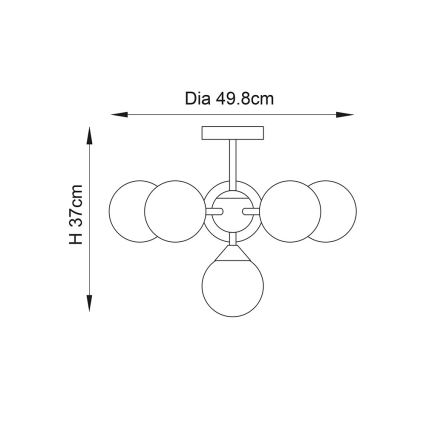Endon 76501 - Stabpendelleuchte OSCAR 6xG9/5W/230V goldfarben