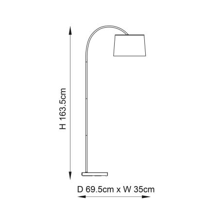 Endon 78163 - Stehlampe CARLSON 1xE27/60W/230V grau/schwarz
