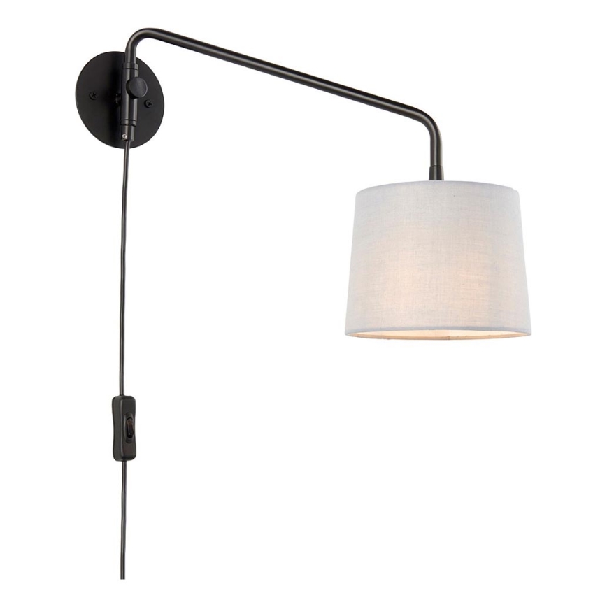 Endon 79500 - Wandleuchte CARLSON 1xE14/40W/230V grau/schwarz