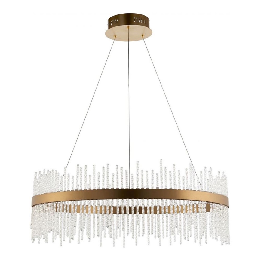 Endon 81908 - LED dimmbare Hängeleuchte an Seil ADRIEL LED/58W/230V 3000K Ø 70 cm gold/klar