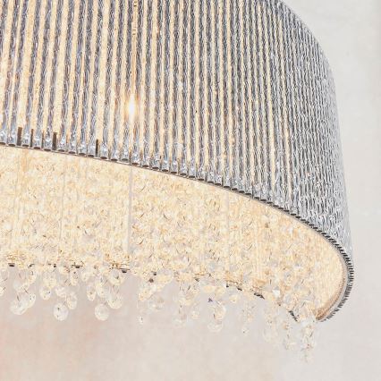 Endon 81979 - Kristall-Pendelleuchte an Kabel GALINA 8xG9/25W/230V glänzender Chrom