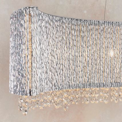 Endon 81979 - Kristall-Pendelleuchte an Kabel GALINA 8xG9/25W/230V glänzender Chrom