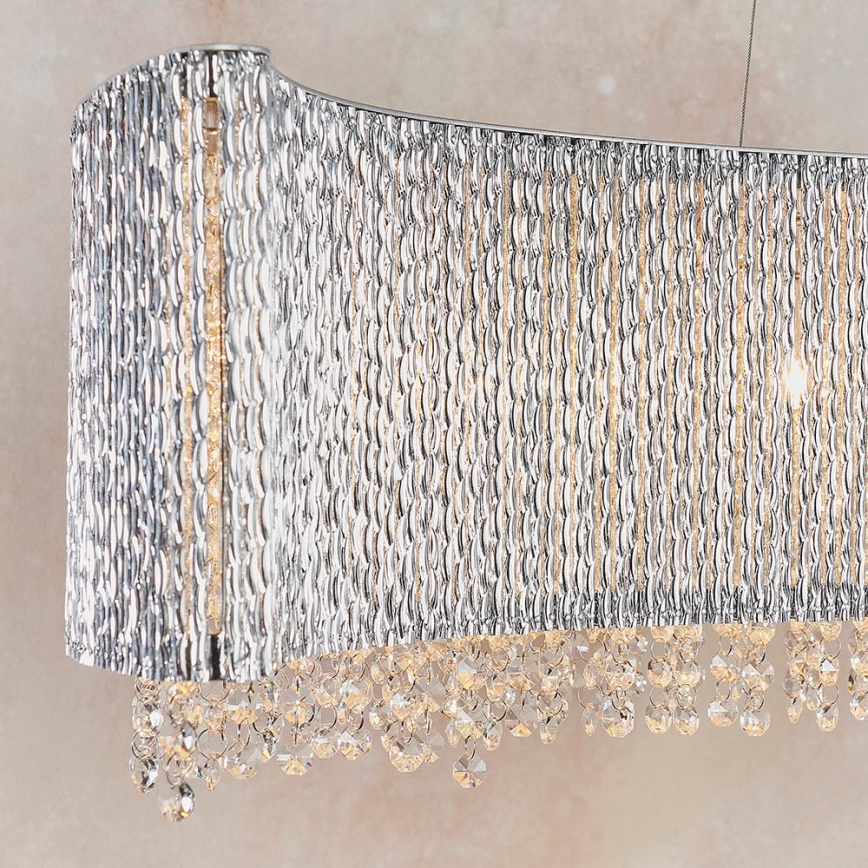 Endon 81979 - Kristall-Pendelleuchte an Kabel GALINA 8xG9/25W/230V glänzender Chrom