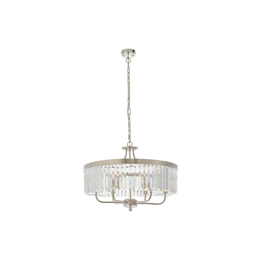 Endon 90263 - Kronleuchter an Kette CHESTERFIELD 6xE14/6W/230V Ø 55 cm glänzender Chrom