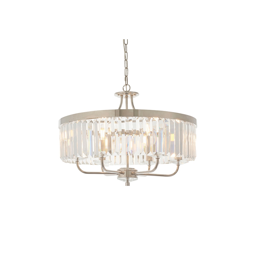 Endon 90263 - Kronleuchter an Kette CHESTERFIELD 6xE14/6W/230V Ø 55 cm glänzender Chrom