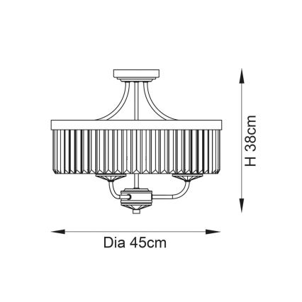 Endon 90264 - Aufgesetzte Deckenleuchte CHESTERFIELD 3xE14/6W/230V Hochglanzchrom