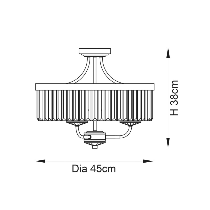 Endon 90264 - Aufgesetzte Deckenleuchte CHESTERFIELD 3xE14/6W/230V Hochglanzchrom