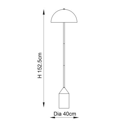 Endon 90521 - Stehleuchte NOVA 1xE27/60W/230V Messing