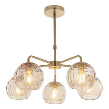 Endon 91969 - Pendelleuchte an Stange DIMPLE 5xE14/7W/230V goldfarben