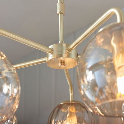 Endon 91969 - Pendelleuchte an Stange DIMPLE 5xE14/7W/230V goldfarben