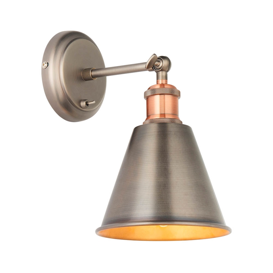 Endon 92866 - Wand-Spotleuchte HAL 1xE27/10W/230V mattchrom/kupfer