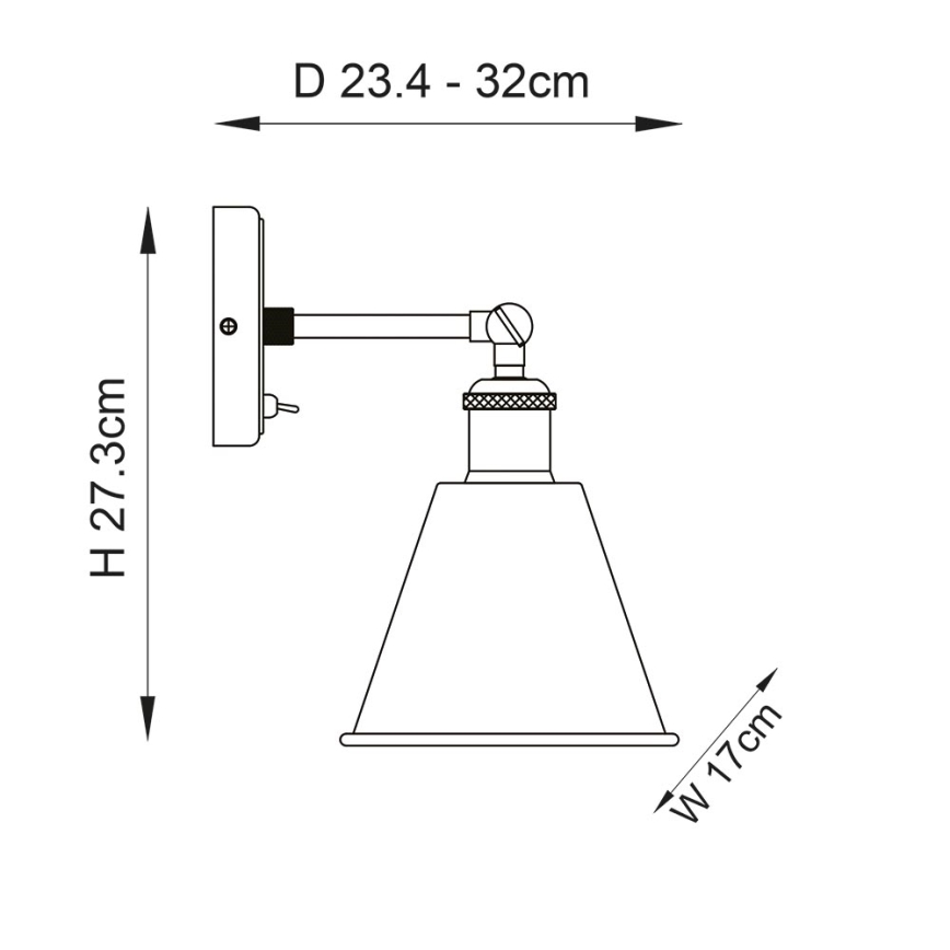 Endon 92866 - Wand-Spotleuchte HAL 1xE27/10W/230V mattchrom/kupfer