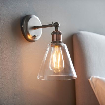 Endon 92874 - Wandstrahler HAL 1xE27/10W/230V bronzen/kupfern/klar
