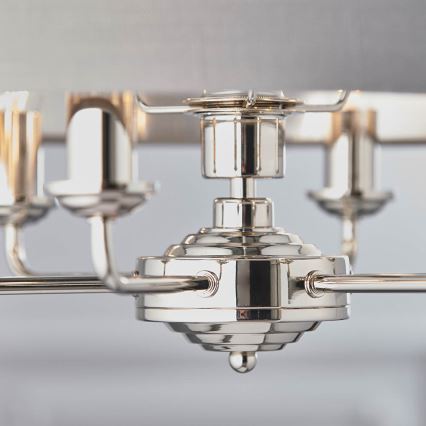Endon 94373 - Hängeleuchte an Kette HIGHCLERE 6xE14/40W/230V grau/glänzendes Chrom d 35 cm