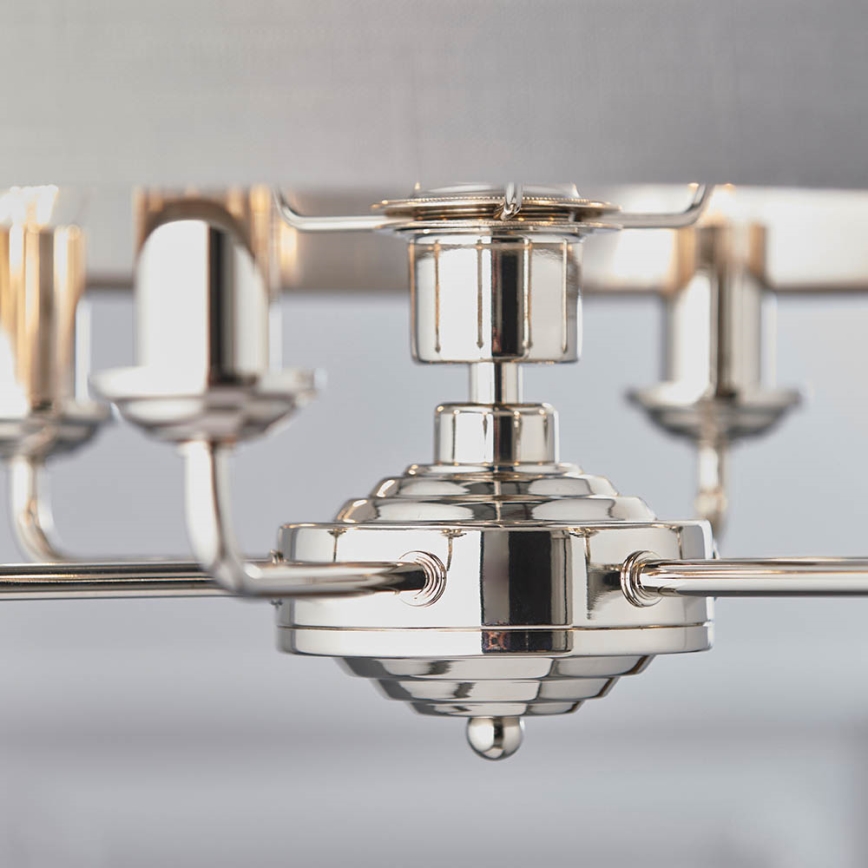 Endon 94373 - Hängeleuchte an Kette HIGHCLERE 6xE14/40W/230V grau/glänzendes Chrom d 35 cm