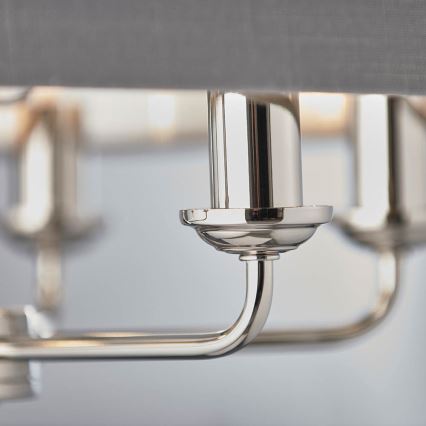 Endon 94373 - Hängeleuchte an Kette HIGHCLERE 6xE14/40W/230V grau/glänzendes Chrom d 35 cm