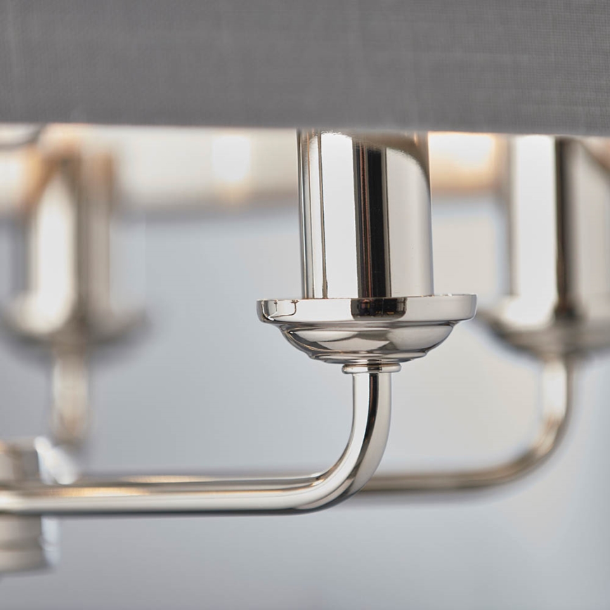 Endon 94373 - Hängeleuchte an Kette HIGHCLERE 6xE14/40W/230V grau/glänzendes Chrom d 35 cm