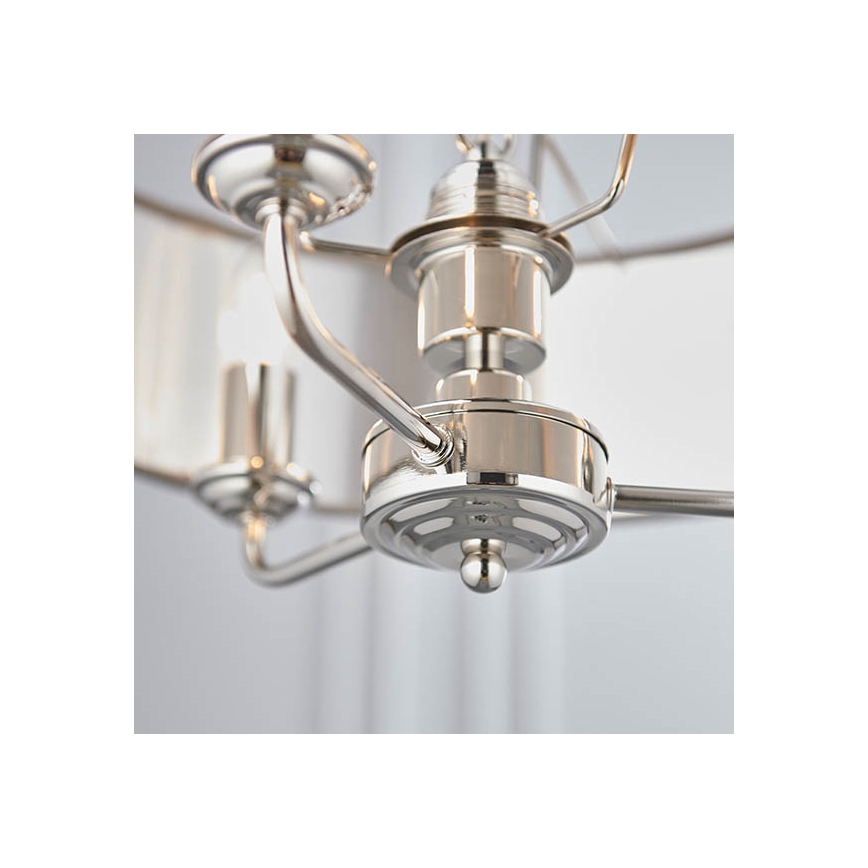 Endon 94377 - Hängeleuchte an Kette HIGHCLERE 3xE14/40W/230V grau/glänzendes Chrom d 45 cm