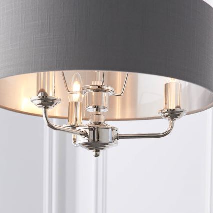 Endon 94377 - Hängeleuchte an Kette HIGHCLERE 3xE14/40W/230V grau/glänzendes Chrom d 45 cm