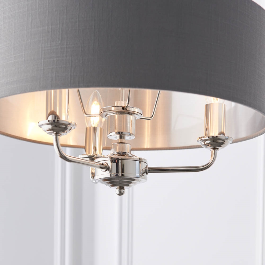 Endon 94377 - Hängeleuchte an Kette HIGHCLERE 3xE14/40W/230V grau/glänzendes Chrom d 45 cm