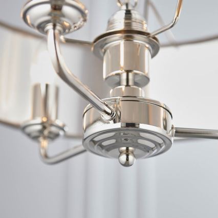 Endon 94377 - Hängeleuchte an Kette HIGHCLERE 3xE14/40W/230V grau/glänzendes Chrom d 45 cm
