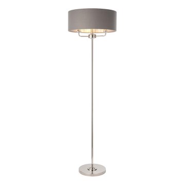 Endon 94378 - Stehleuchte HIGHCLERE 1xE14/40W/230V grau/glänzendes Chrom d 47 cm