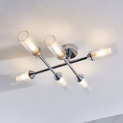 Endon 95045 - Badezimmer-Anbauleuchte NATORI 6xG9/3W/230V IP44 glänzendes Chrom