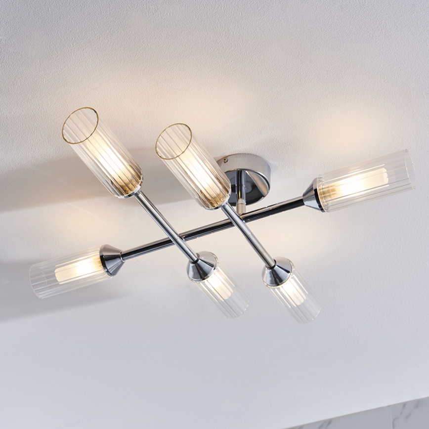 Endon 95045 - Badezimmer-Anbauleuchte NATORI 6xG9/3W/230V IP44 glänzendes Chrom
